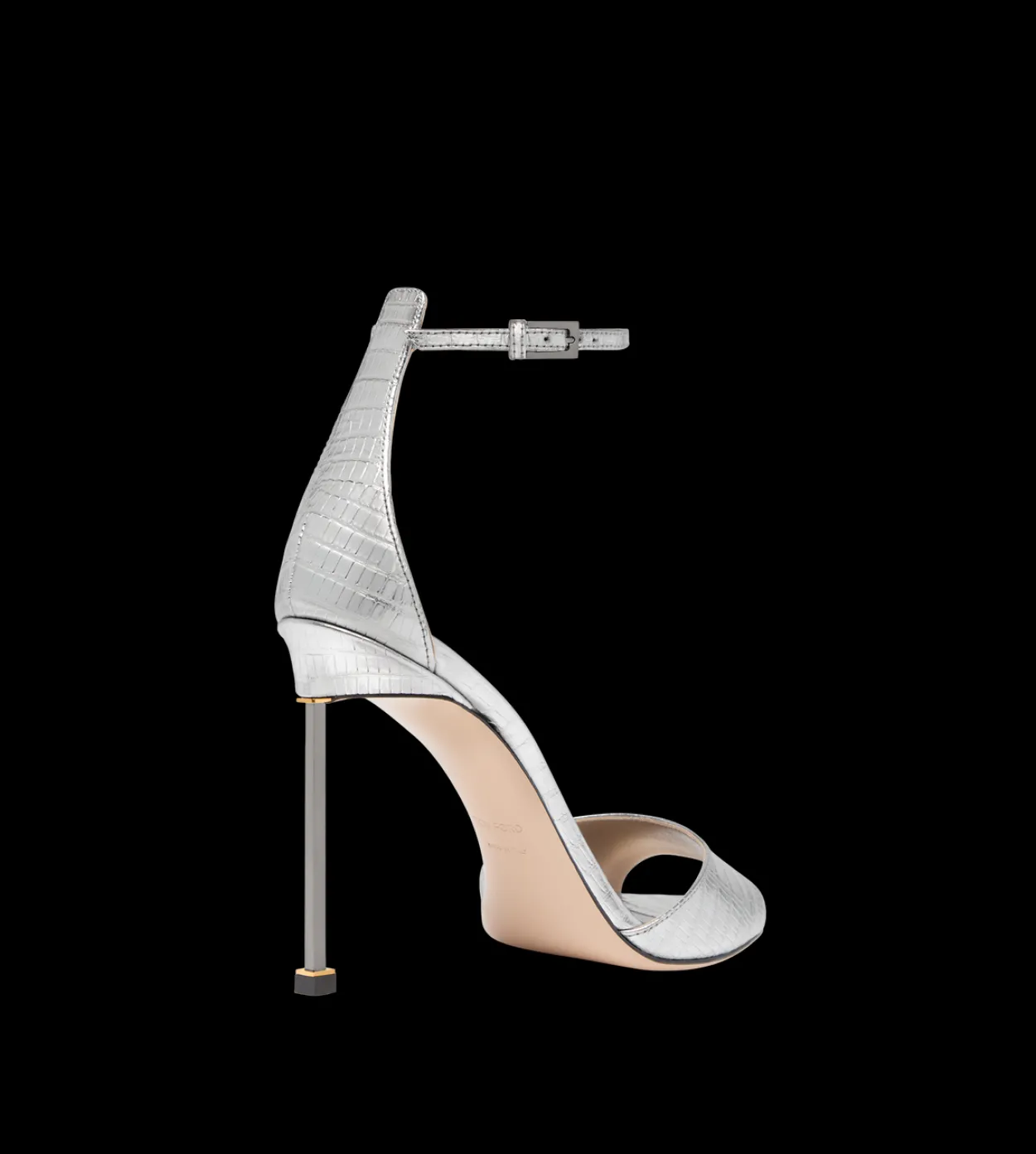 LAMINATED PRINTED TEJUS SPIRE ANKLE STRAP SANDAL