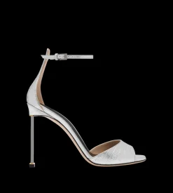 LAMINATED PRINTED TEJUS SPIRE ANKLE STRAP SANDAL