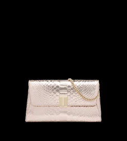 LAMINATED STAMPED PYTHON NOBILE CLUTCH