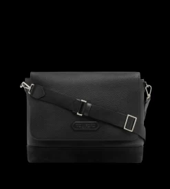 LEATHER AND SUEDE CHIC SPORT FLAP MESSENGER