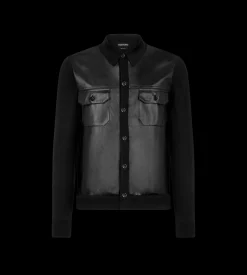 LEATHER FRONT SHIRT