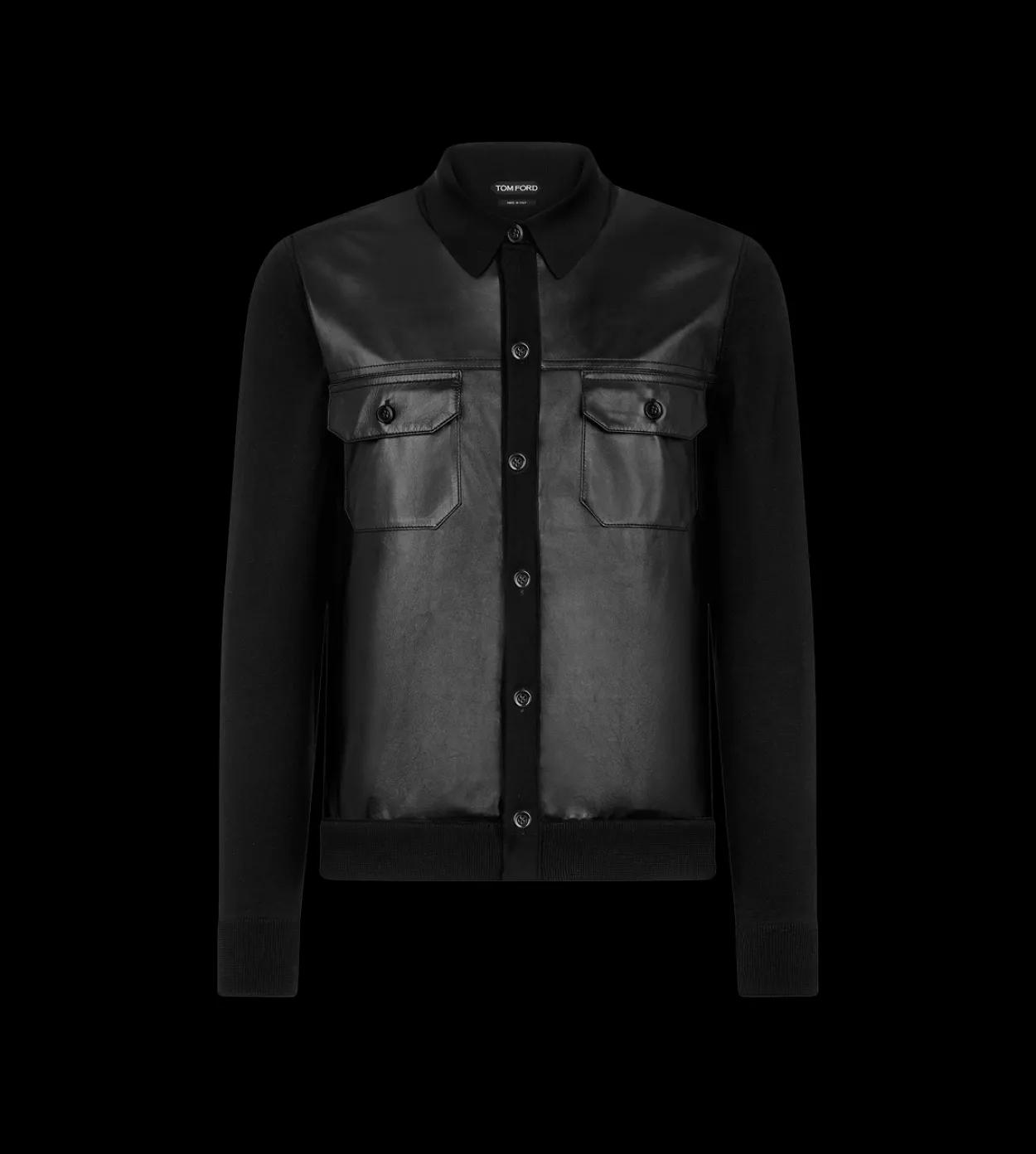 LEATHER FRONT SHIRT