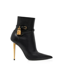 LEATHER PADLOCK ANKLE BOOT