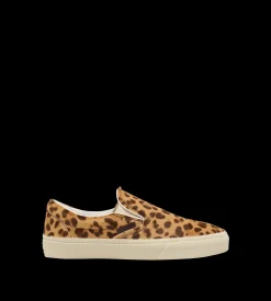 LEOPARD-PRINT HAIR CALF JUDE SLIP ON SNEAKER