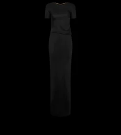 LONG DRESS WITH CUT OUT AND CHAIN CLOSURE