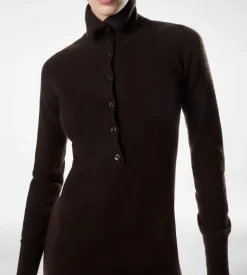 LONG OPEN TURTLENECK CASHMERE DRESS
