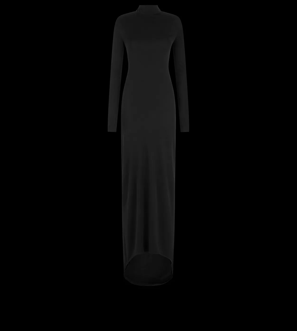 LONG SLEEVE ASYMMETRIC EVENING DRESS WITH TWISTED BACK