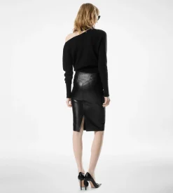 LONG SLEEVE BOAT NECK KNIT WITH TOM FORD METAL PLAQUE