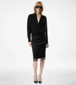LONG SLEEVE CASHMERE SILK POLO