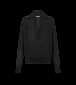 LONG SLEEVE CASHMERE SILK POLO