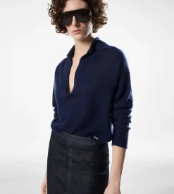 LONG SLEEVE CASHMERE SILK POLO