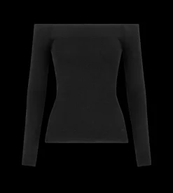 LONG SLEEVE OFF THE SHOULDER KNIT TOP