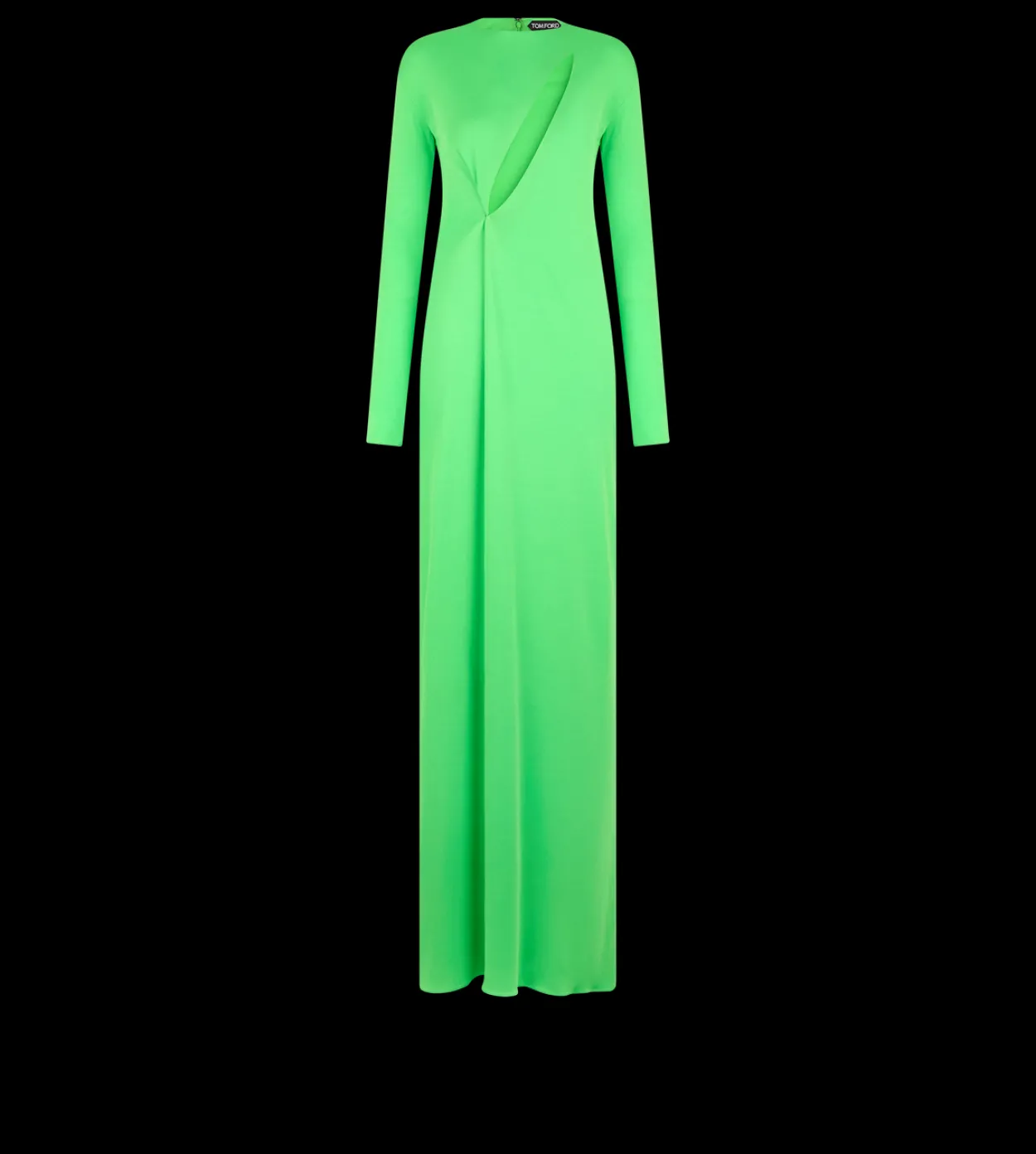 LONG SLEEVE SLASH FRONT EVENING DRESS