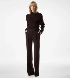 LONG SLEEVE WRAP COLLAR KNIT