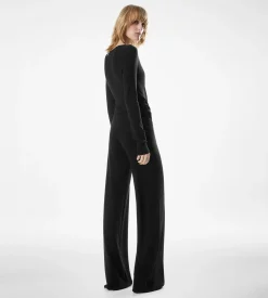 LONG SLEEVE WRAP WOOL JUMPSUIT