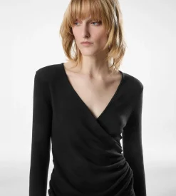 LONG SLEEVE WRAP WOOL JUMPSUIT
