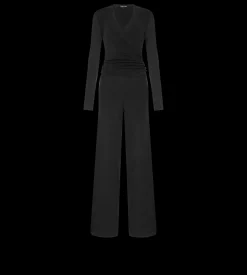 LONG SLEEVE WRAP WOOL JUMPSUIT