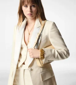 LUSTROUS BARATHEA SILK BLEND "BIANCA" SINGLE BREASTED TUXEDO JACKET
