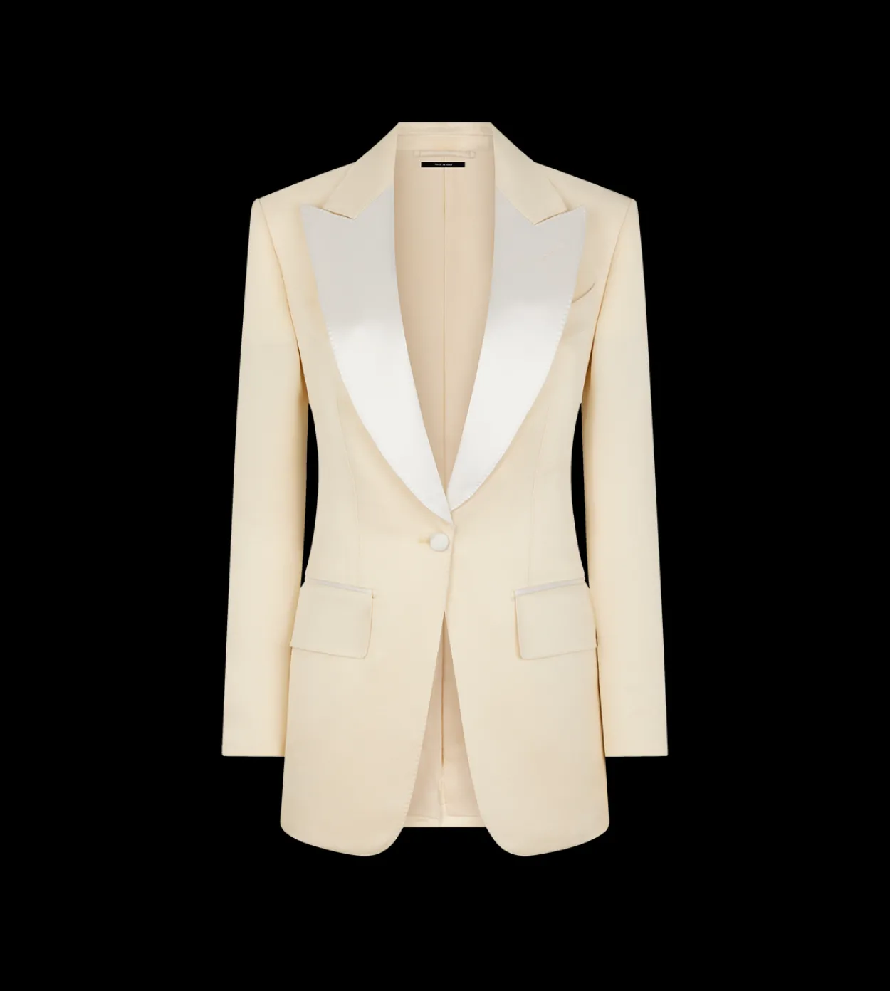 LUSTROUS BARATHEA SILK BLEND "BIANCA" SINGLE BREASTED TUXEDO JACKET