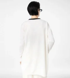 MERINO PIQUE MID-LENGTH OPEN CARDIGAN WITH SATIN TRIMS