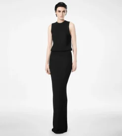 MICRO SEQUINS EMBELLISHED RIB LONG SKIRT