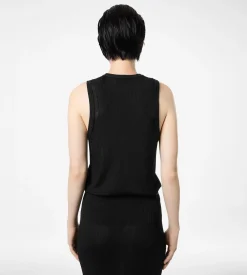 MICRO SEQUINS EMBELLISHED RIB RELAXED TANK