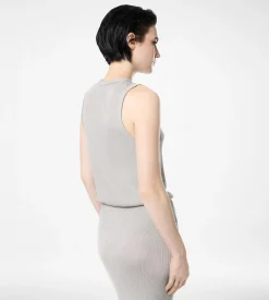MICRO SEQUINS EMBELLISHED RIB RELAXED TANK