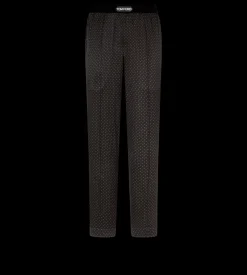 MICRODOT PRINT SILK PAJAMA PANTS