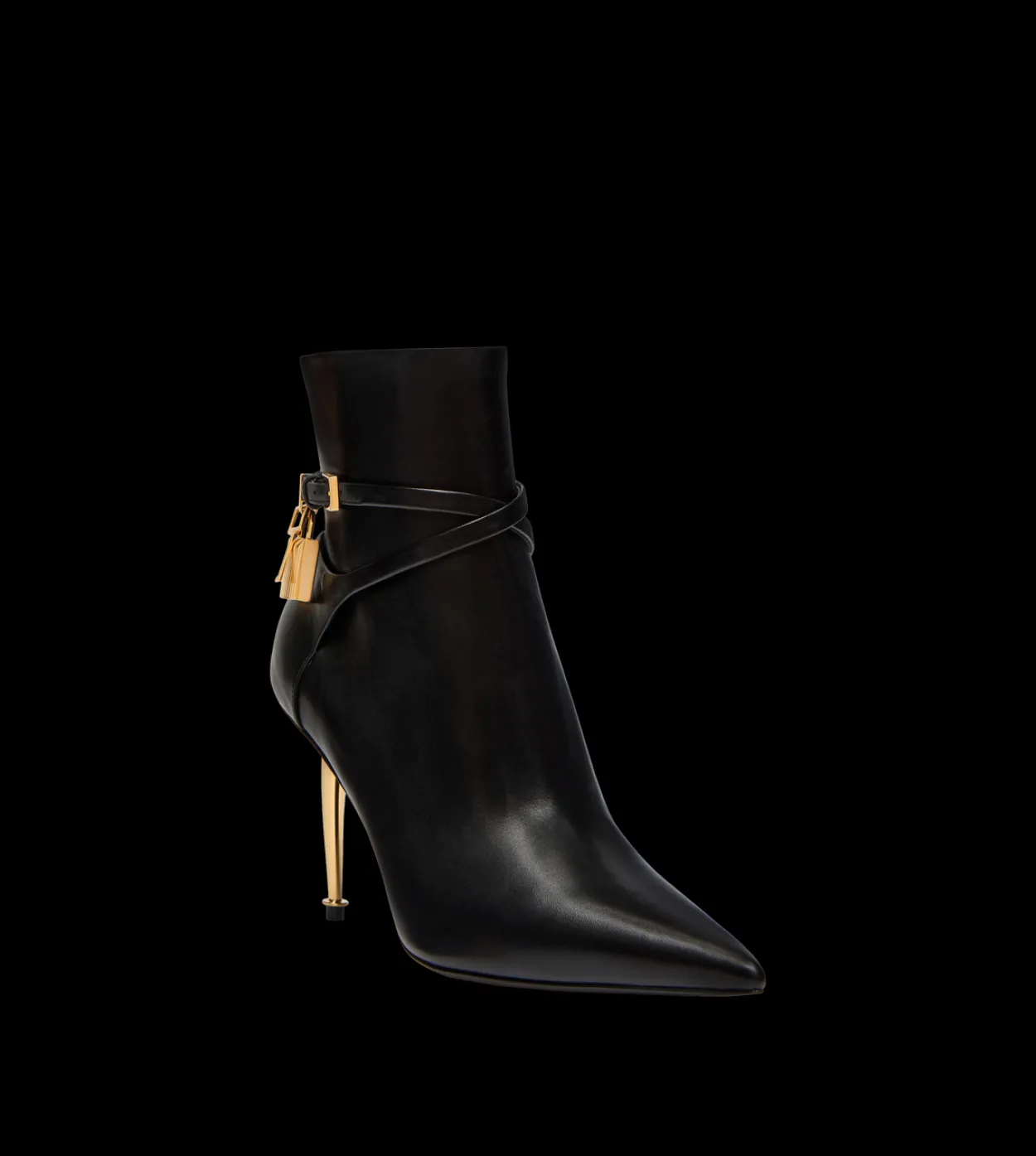 85MM LEATHER PADLOCK ANKLE BOOT