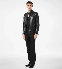 NAPPA GRAIN LEATHER BIKER