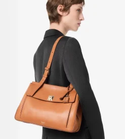 NATURAL LEATHER MEDIUM BESACE