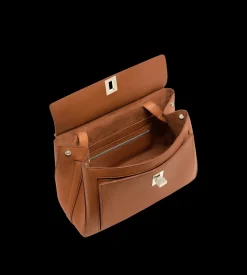NATURAL LEATHER MEDIUM BESACE