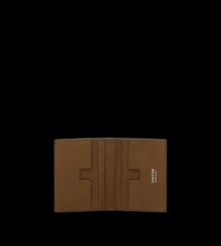 NUBUCK T LINE FOLDING CARD HOLDER WITH CASH SLOT
