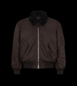 NYLON SHEARLING COLLAR FLIGHT BOMBER
