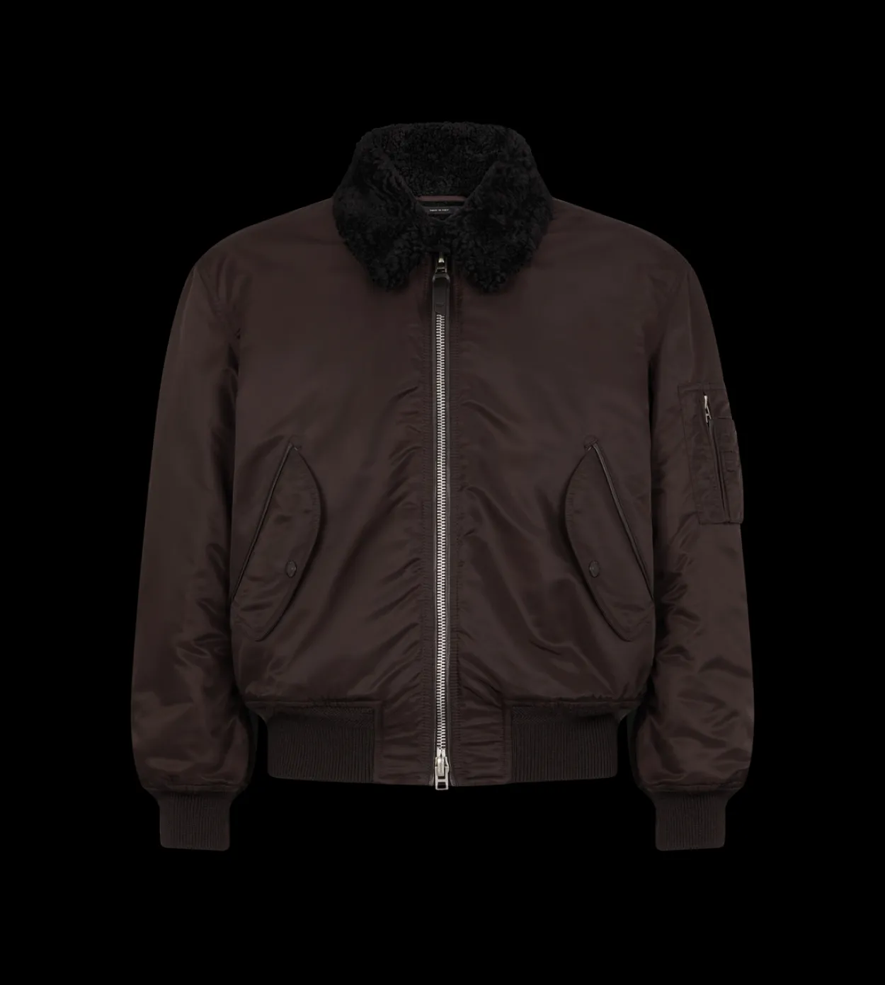 NYLON SHEARLING COLLAR FLIGHT BOMBER