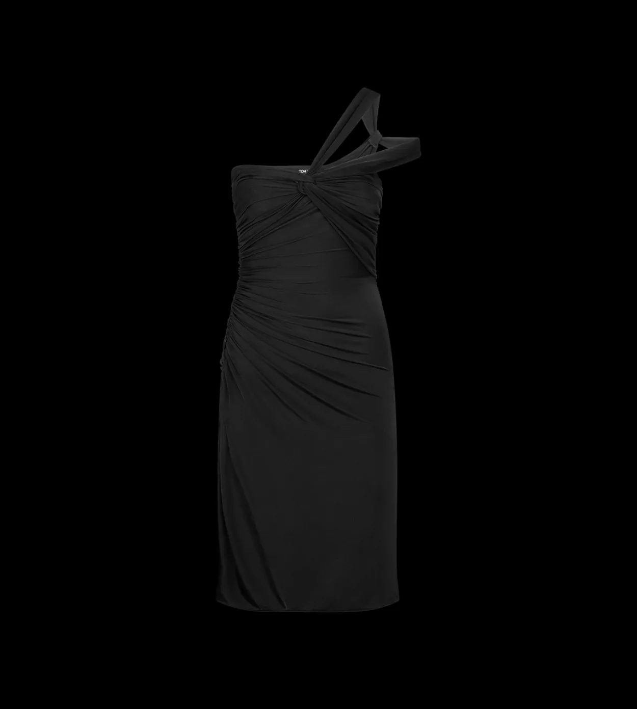 ONE SHOULDER TWIST FRONT COCKTAIL DRESS