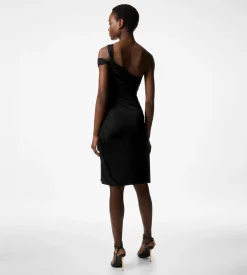ONE SHOULDER TWIST FRONT COCKTAIL DRESS