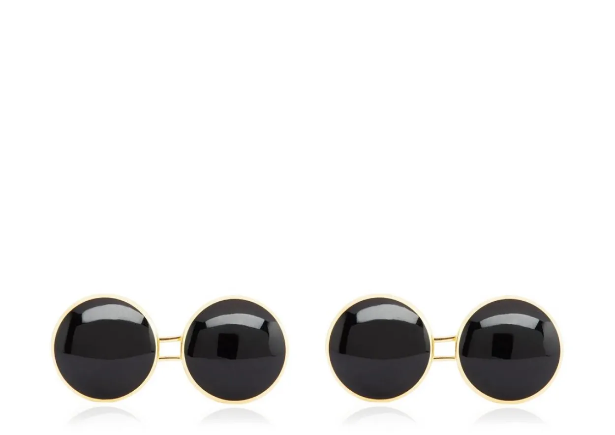 ONYX ROUND CUFFLINKS