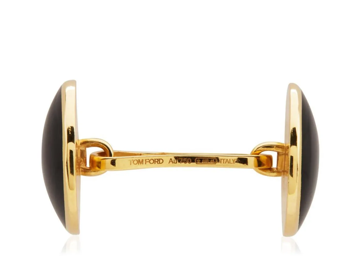ONYX ROUND CUFFLINKS
