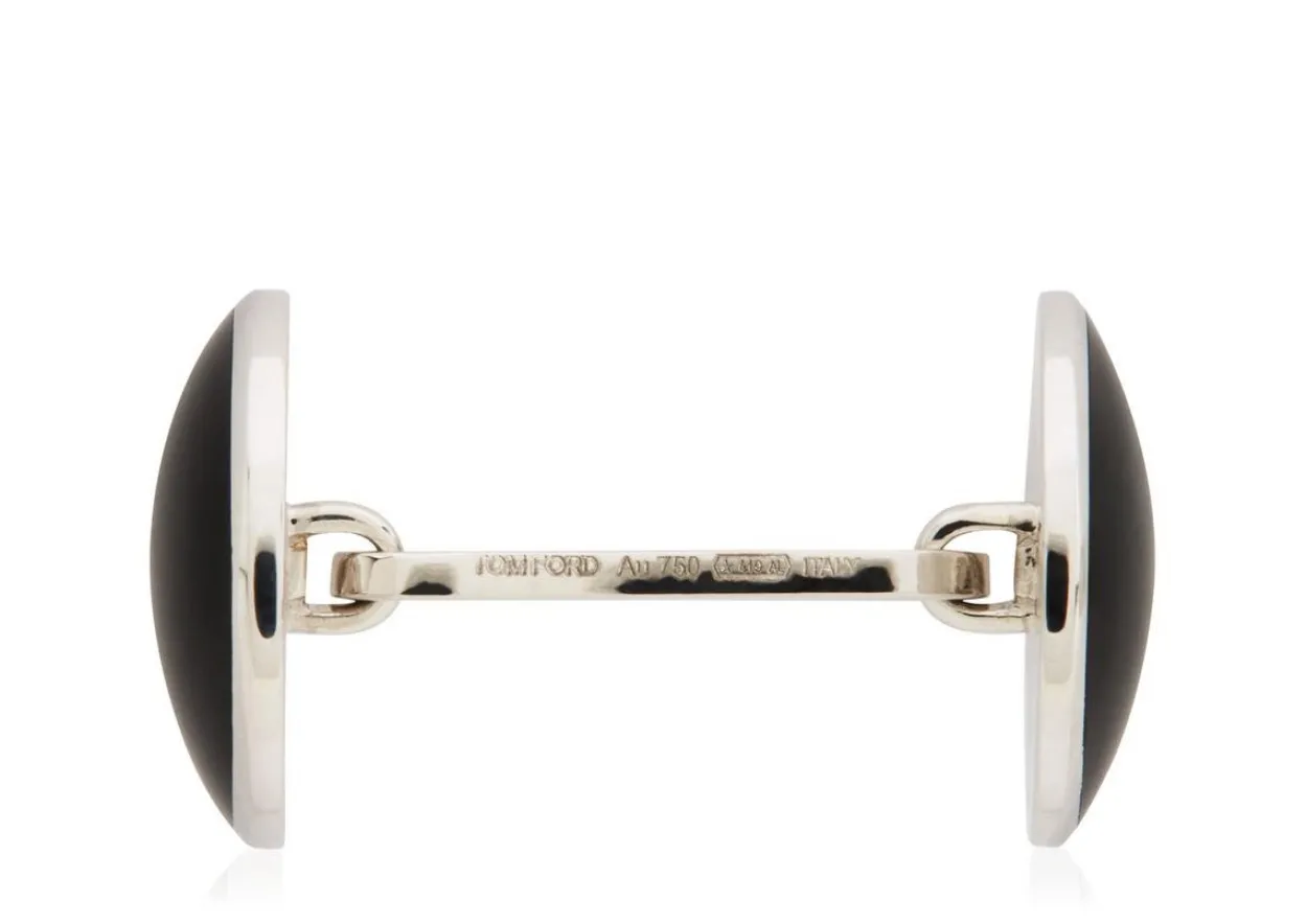 ONYX ROUND CUFFLINKS