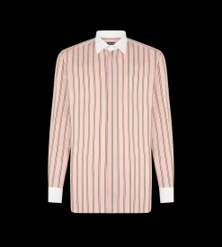 OXFORD STRIPE SILK JACQUARD CONTRAST FLUID FIT SHIRT
