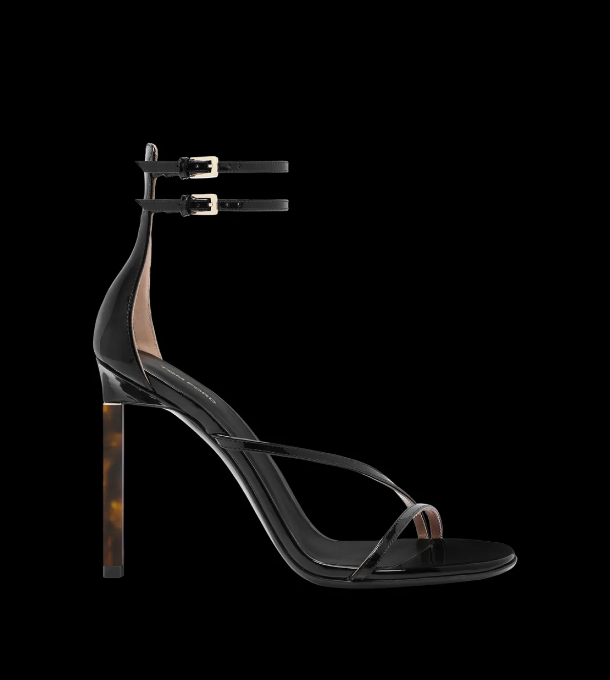 PATENT LEATHER ANKLE STRAP SANDAL