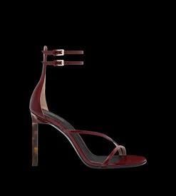 PATENT LEATHER ANKLE STRAP SANDAL