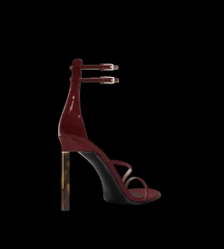 PATENT LEATHER ANKLE STRAP SANDAL