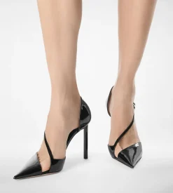 PATENT LEATHER ASYMMETRIC PUMP