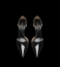 PATENT LEATHER ASYMMETRIC PUMP