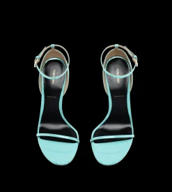 PATENT LEATHER VERTIGO ANKLE STRAP SANDAL