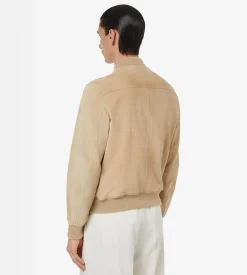 PERFORATED CASHMERE SUEDE BOMBER
