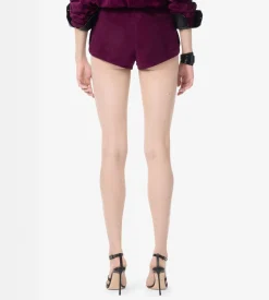 PERFORATED SUEDE MINI SHORTS