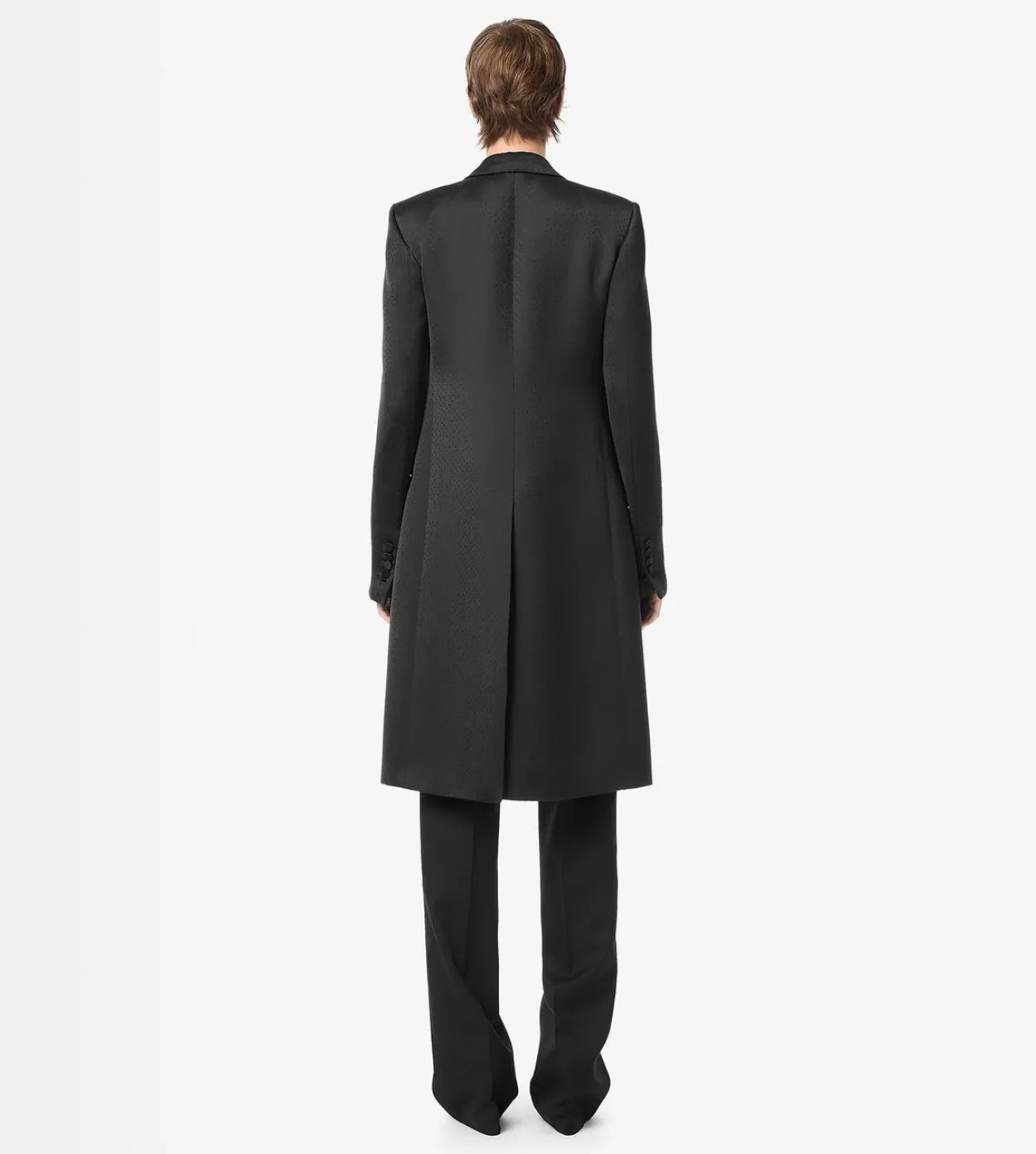 POLKA DOT SILK BLEND SINGLE BREASTED COAT